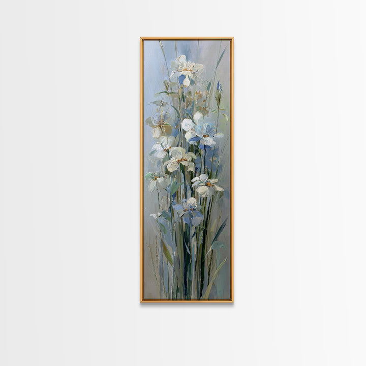 Sterile Modern Floral Painting Framed Canvas Print, Dental Office Art, Contemporary Art, Office Decor, Fine Art, Calm, DOA-1x3-71