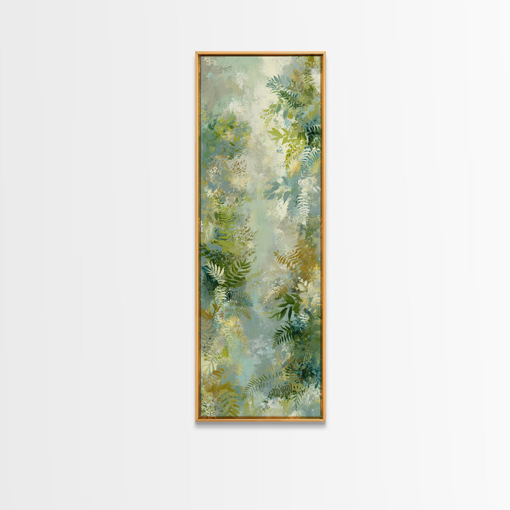 Botanical Fern Study Framed Canvas Print, Dental Office Art, Room Decor, Office Decor, Oil Painting, Calm, Minimalist Wall Art, DOA-1x3-79