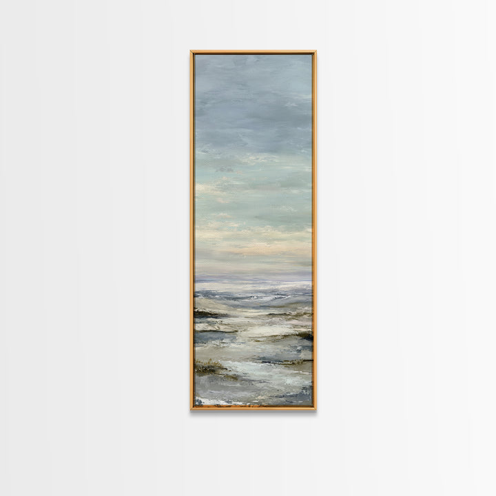 Soft Gradient Sunrise Framed Canvas Print, Dental Office Art, Textured Painting, Office Decor, Calm, Room Decor Aesthetic, DOA-1x3-80