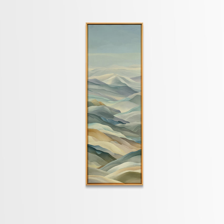 Gentle Mountain Landscape Canvas Print, Dental Office Art, Minimalist Decor, Office Decor, Fine Art, Calm, Motivational Poster, DOA-1x3-88