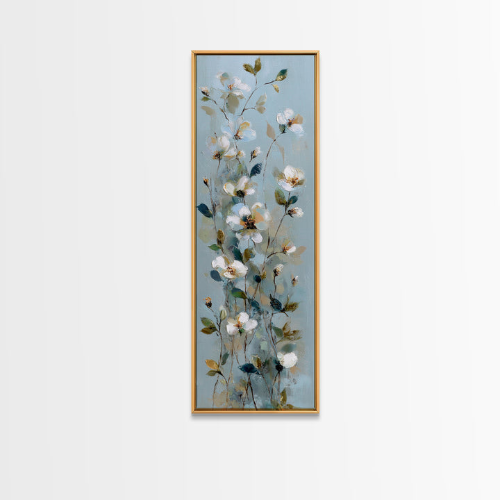 Sterile Modern Floral Painting Canvas Print, Dental Office Art, Office Decor, Oil Painting, Calm, Medical Office Decor, DOA-1x3-95