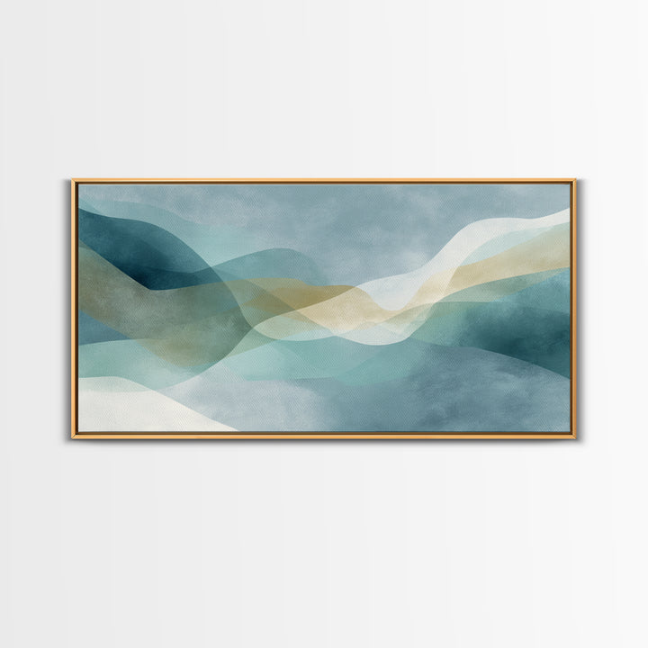 Minimal Smile Curve Abstract Framed Canvas Print, Dental Office Art, Neutral Decor, Office Decor, Fine Art, Calm, Wall Art, DOA-2x1-1