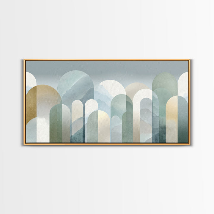 Light Scandinavian Abstract Arches Framed Canvas Print, Dental Office Art, Home Decor, Office Decor, Abstract Art, Calm, DOA-2x1-13