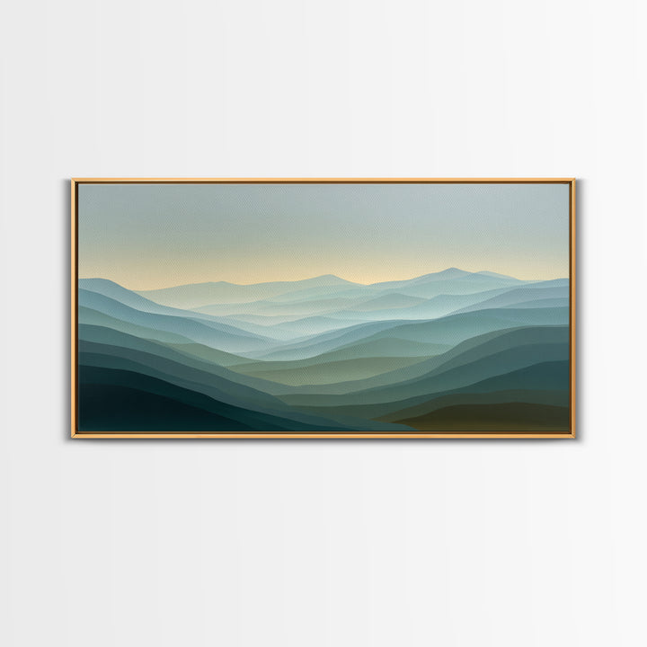 Soft Gradient Sunrise Framed Canvas Print, Dental Office Art, Neutral Decor, Office Decor, Fine Art, Calm, Wall Art, Poster, DOA-2x1-16