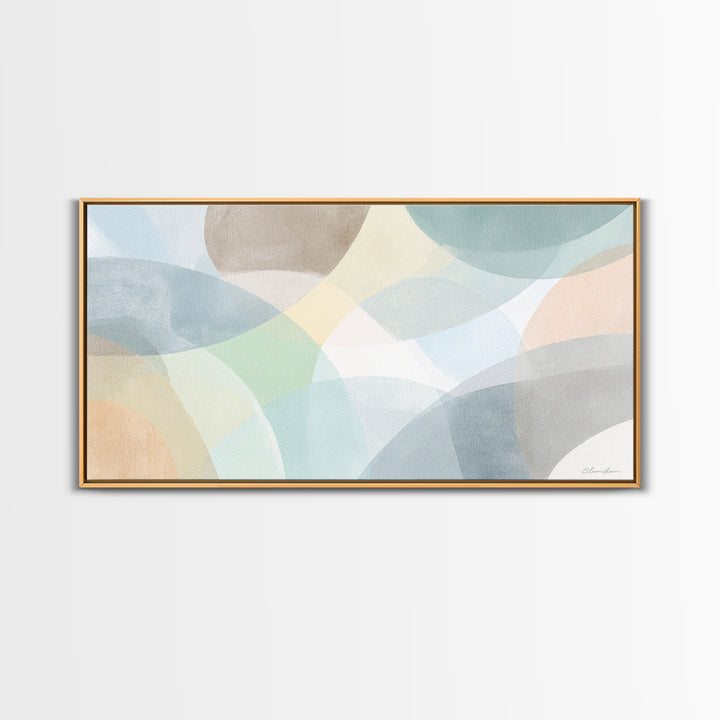 Simple Rainbow Pastel Shapes for Children Canvas Print, Dental Office Art, Gallery Decor, Office Decor, Abstract Art, Calm, DOA-2x1-17