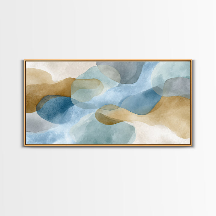 Minimal Smile Curve Abstract Framed Canvas Print, Dental Office Art, Neutral Decor, Office Decor, Fine Art, Calm, Wall Art, DOA-2x1-25