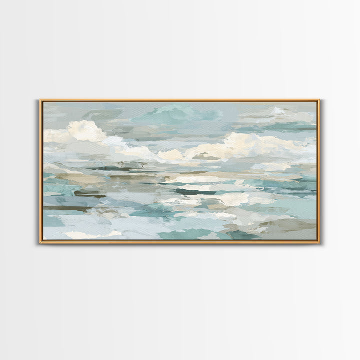 Clean Geometric Art Framed Canvas Print, Dental Office Art, Office Decor, Abstract Art, Calm, Room Decor Aesthetic, DOA-2x1-28