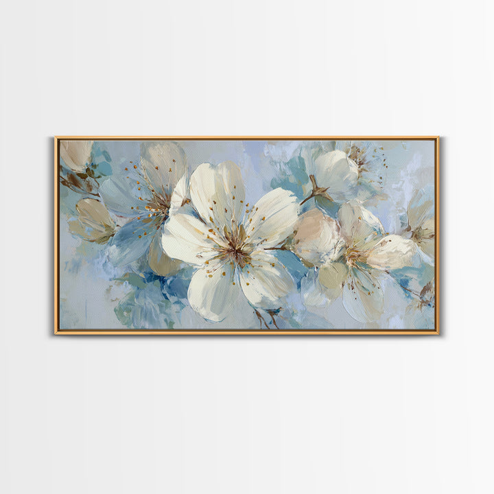 Sterile Modern Floral Painting Canvas Print, Dental Office Art, Decor, Office Decor, Fine Art, Calm, Digital Artwork, DOA-2x1-31