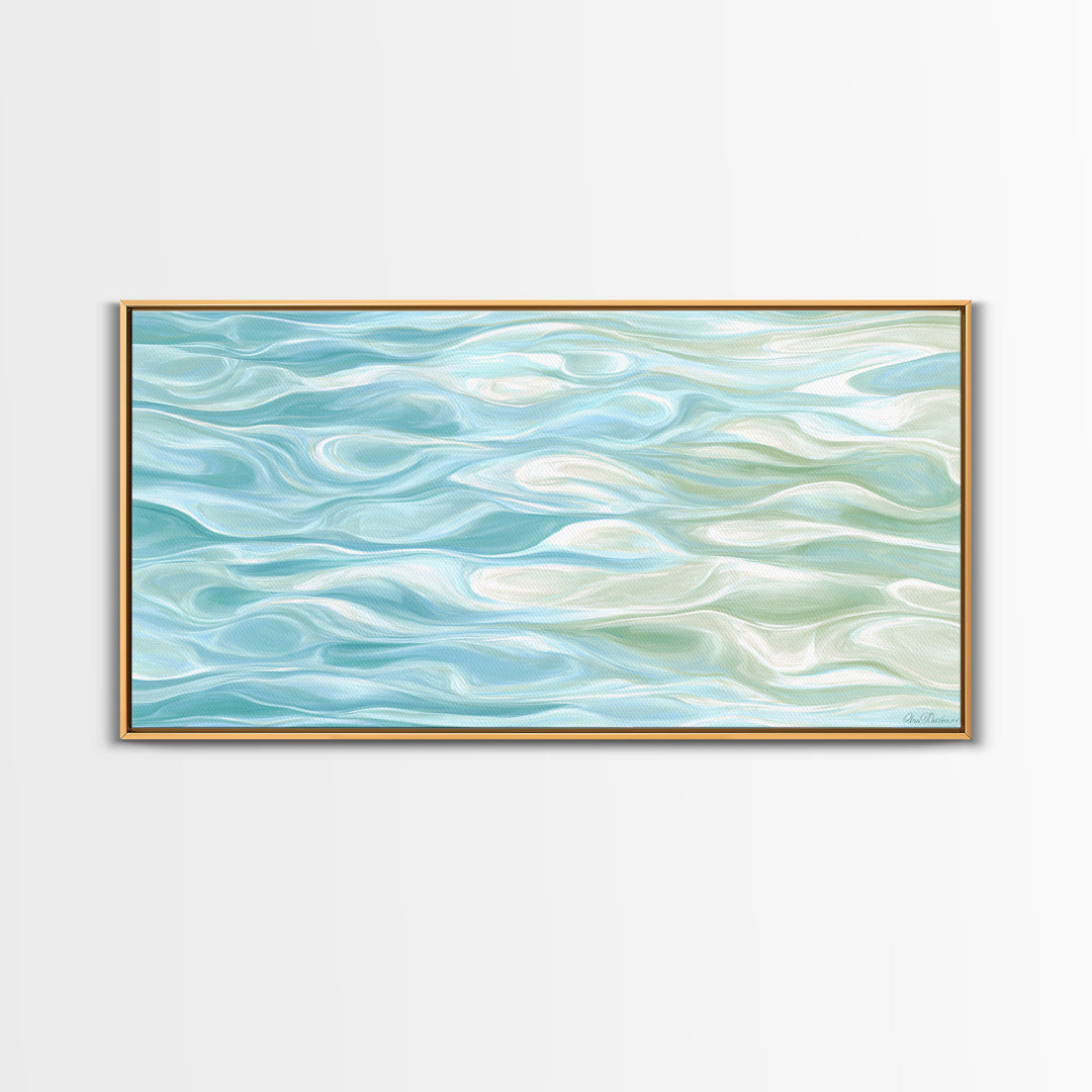 Abstract Water Ripple Pattern Framed Canvas Print, Dental Office Art, Medical Office Art, Office Decor, Abstract Art, Calm, DOA-2x1-33