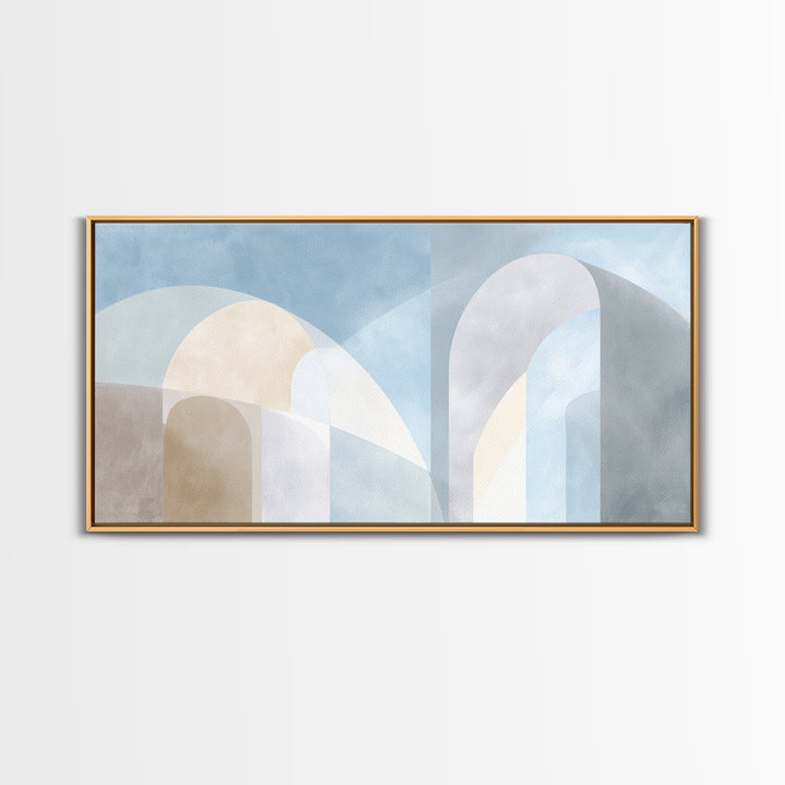 Light Scandinavian Abstract Arches Framed Canvas Print, Dental Office Art, Home Decor, Office Decor, Abstract Art, Calm, DOA-2x1-37