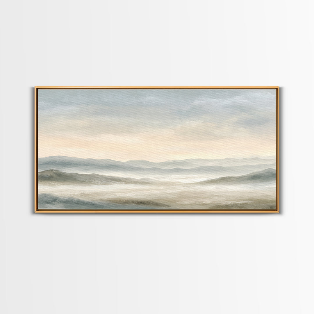 Soft Gradient Sunrise Framed Canvas Print, Dental Office Art, Contemporary Art, Office Decor, Fine Art, Calm, Dental Wall Art, DOA-2x1-40