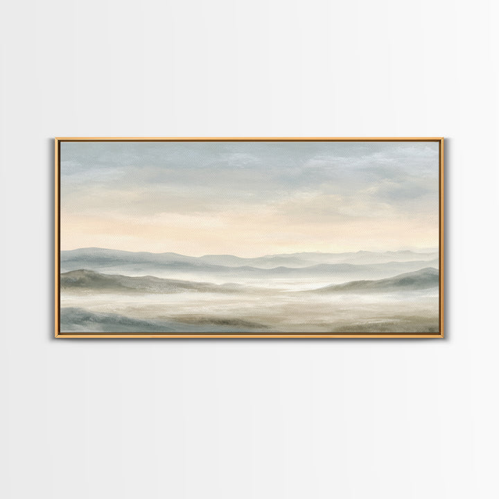 Soft Gradient Sunrise Framed Canvas Print, Dental Office Art, Contemporary Art, Office Decor, Fine Art, Calm, Dental Wall Art, DOA-2x1-40