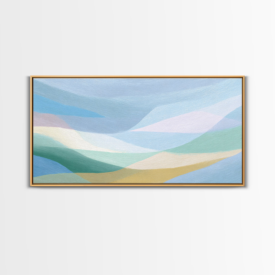 Simple Rainbow Pastel Shapes for Children Canvas Print, Dental Office Art, Gallery Decor, Office Decor, Abstract Art, Calm, DOA-2x1-41