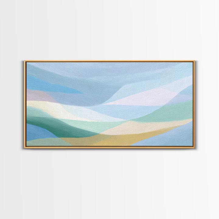 Simple Rainbow Pastel Shapes for Children Canvas Print, Dental Office Art, Gallery Decor, Office Decor, Abstract Art, Calm, DOA-2x1-41