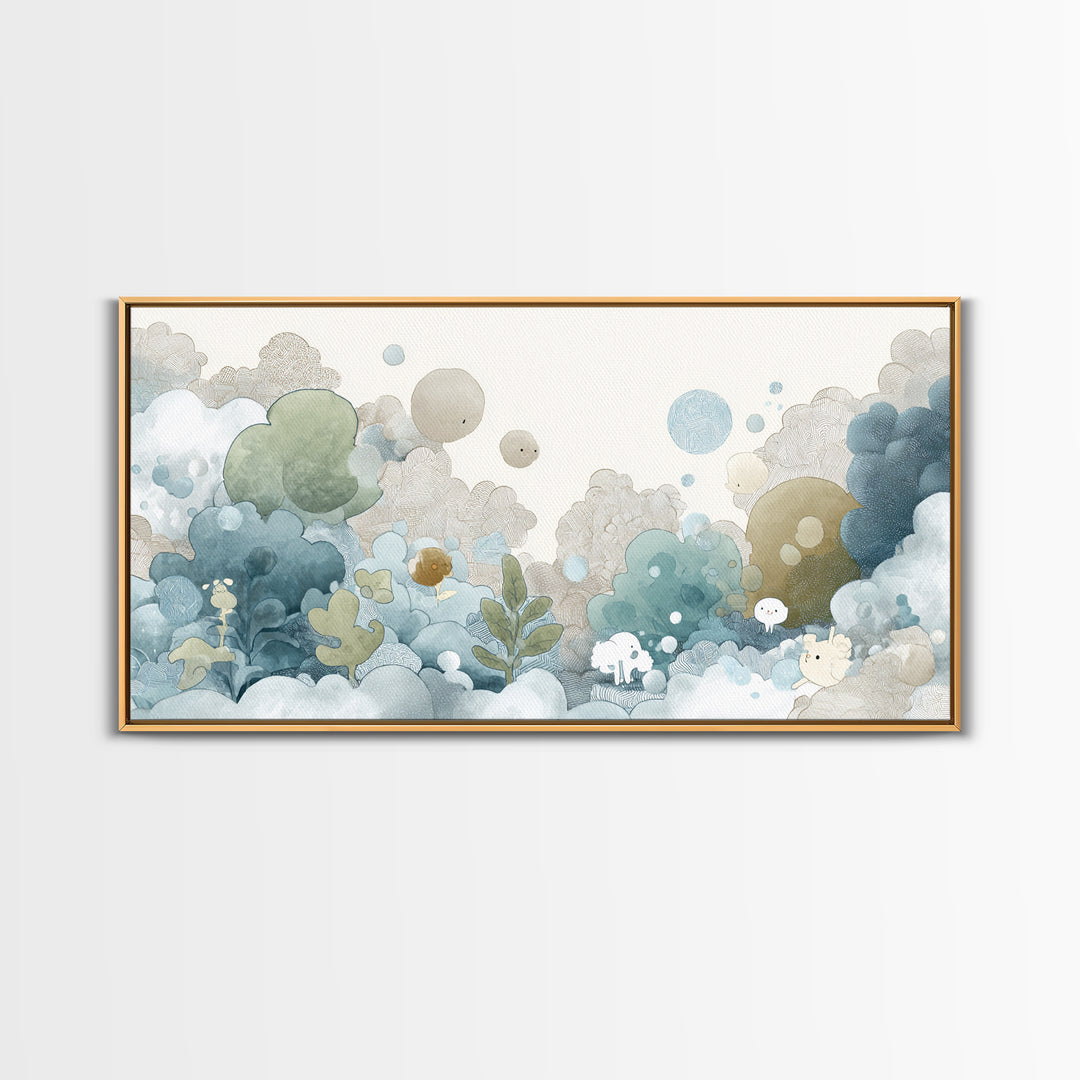 Cheerful Animal Dentist Themed Character Without Text Canvas Print, Dental Office Art, Neutral Decor, Office Decor, Calm, DOA-2x1-46