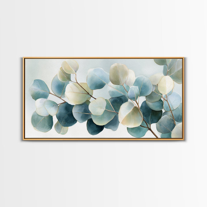 Soft Botanical Eucalyptus Print for Clean Atmosphere Canvas Print, Dental Office Art, Office Wall Art, Office Decor, Calm, DOA-2x1-47