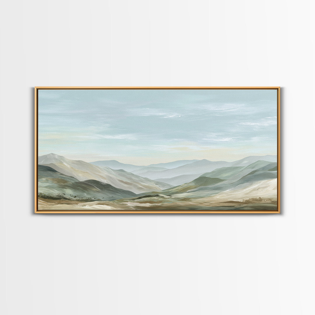Gentle Mountain Landscape Canvas Print, Dental Office Art, Poster, Office Decor, Fine Art, Calm, Dental Art, Digital Artwork, DOA-2x1-48