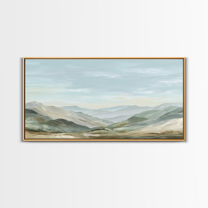 Gentle Mountain Landscape Canvas Print, Dental Office Art, Poster, Office Decor, Fine Art, Calm, Dental Art, Digital Artwork, DOA-2x1-48