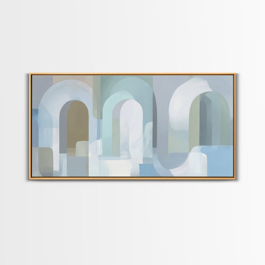 Light Scandinavian Abstract Arches Canvas Print, Dental Office Art, Statement Artwork, Office Decor, Abstract Art, Calm, DOA-2x1-61