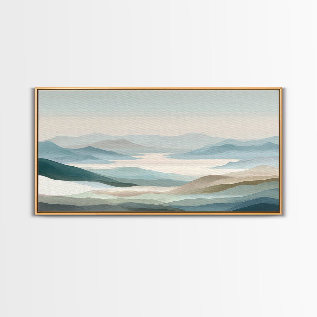 Soft Gradient Sunrise Canvas Print, Dental Office Art, Digital Print, Office Decor, Fine Art, Calm, Medical Office Decor, DOA-2x1-64