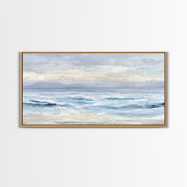Calming Abstract Ocean Waves Canvas Print, Dental Office Art, Minimalist Decor, Office Decor, Calm, Motivational Poster, DOA-2x1-69