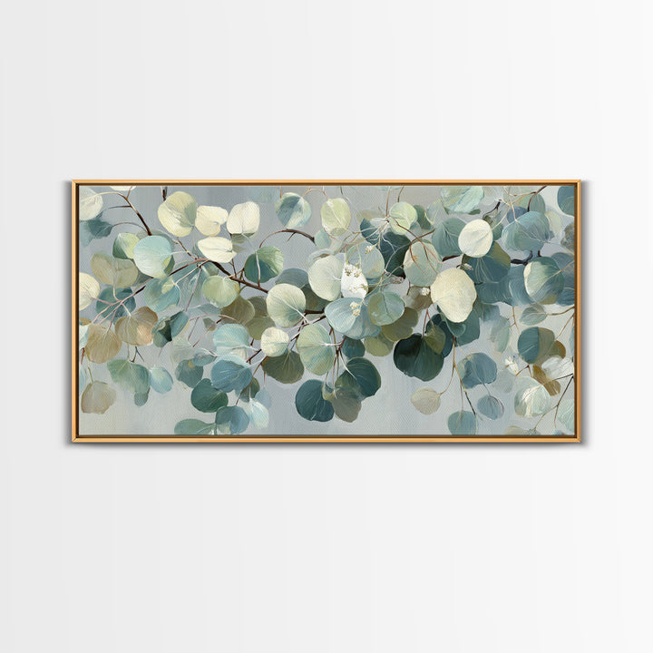Soft Botanical Eucalyptus Print for Clean Atmosphere Canvas Print, Dental Office Art, Medical Office Decor, Office Decor, Calm, DOA-2x1-71