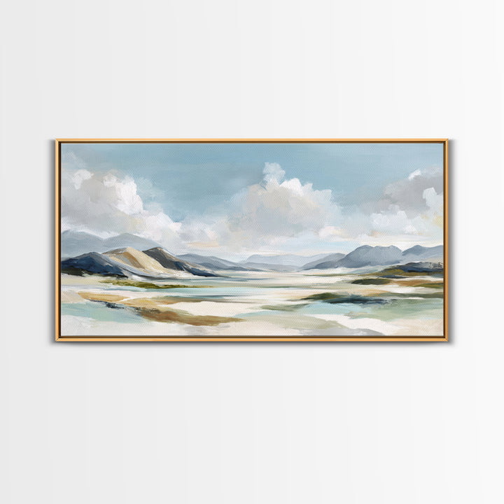 Gentle Mountain Landscape Framed Canvas Print, Dental Office Art, Unique Wall Art, Office Decor, Calm, Dental Assistant, DOA-2x1-72
