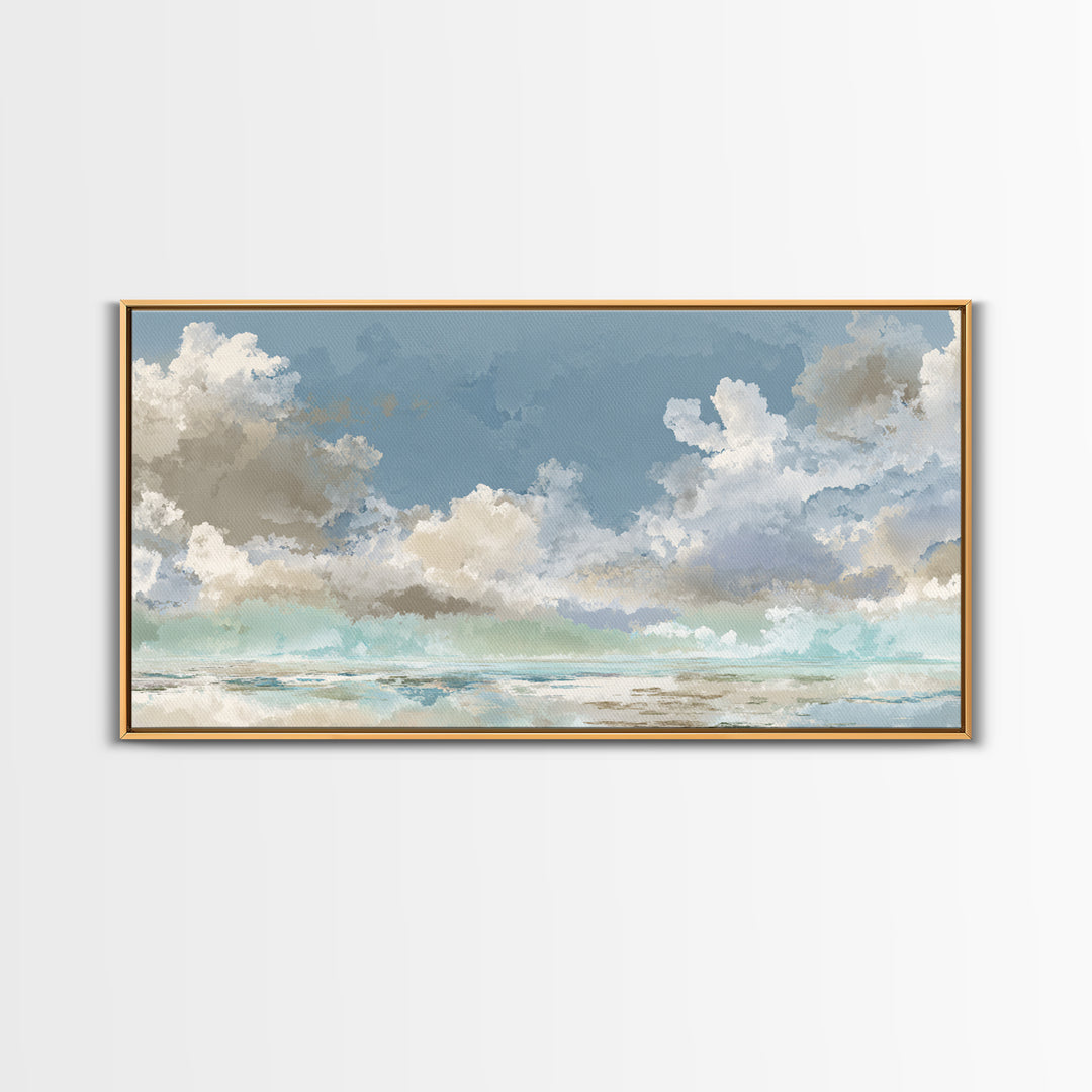 Peaceful Clouds over Open Meadow Canvas Print, Dental Office Art, Art Print, Office Decor, Fine Art, Calm, Unique Wall Art, DOA-2x1-77