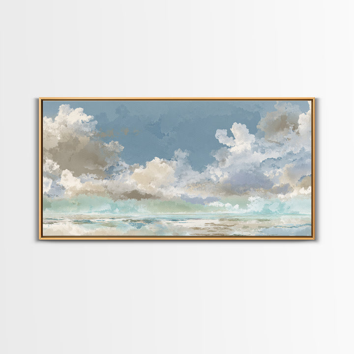 Peaceful Clouds over Open Meadow Canvas Print, Dental Office Art, Art Print, Office Decor, Fine Art, Calm, Unique Wall Art, DOA-2x1-77