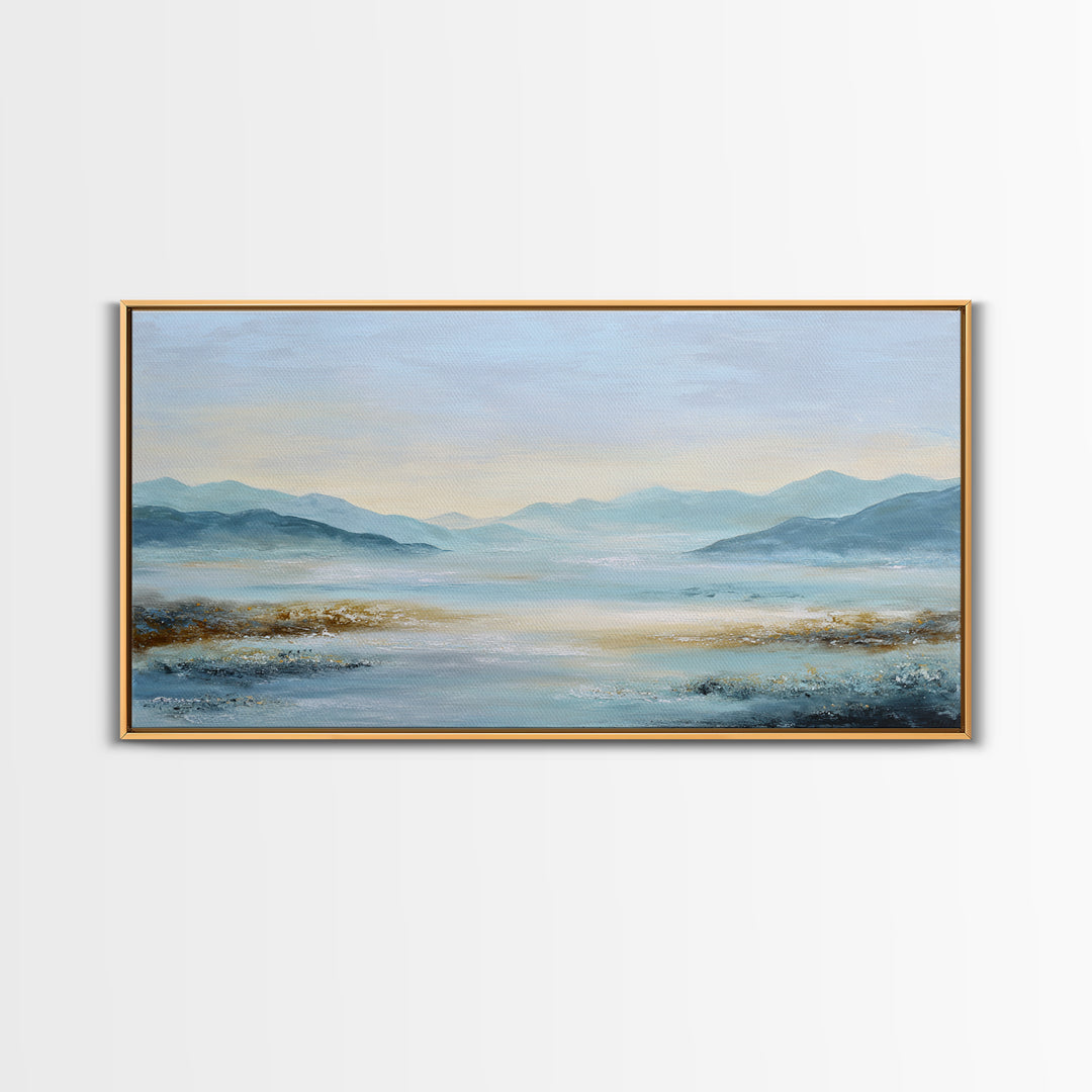 Soft Gradient Sunrise Framed Canvas Print, Dental Office Art, Motivational Poster, Office Decor, Fine Art, Calm, Dentistry Art, DOA-2x1-88