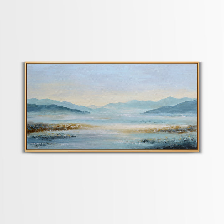 Soft Gradient Sunrise Framed Canvas Print, Dental Office Art, Motivational Poster, Office Decor, Fine Art, Calm, Dentistry Art, DOA-2x1-88