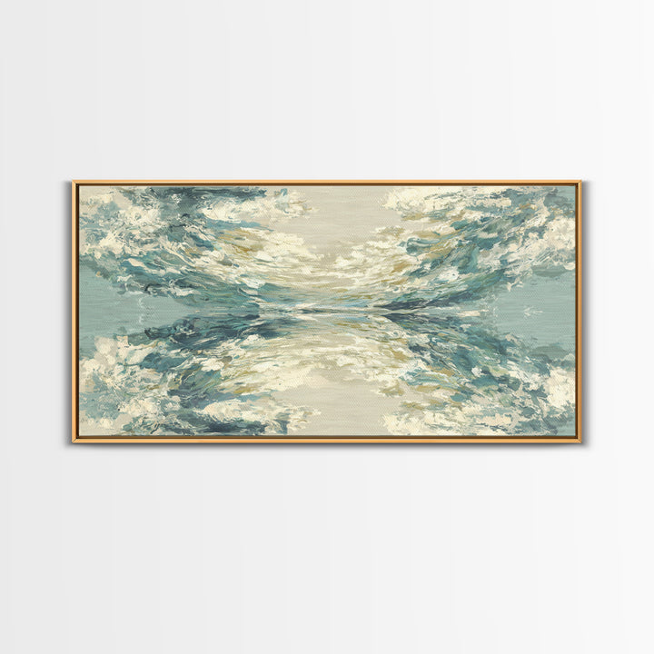 Abstract Water Ripple Pattern Framed Canvas Print, Dental Office Art, Medical Office Art, Office Decor, Abstract Art, Calm, DOA-2x1-9