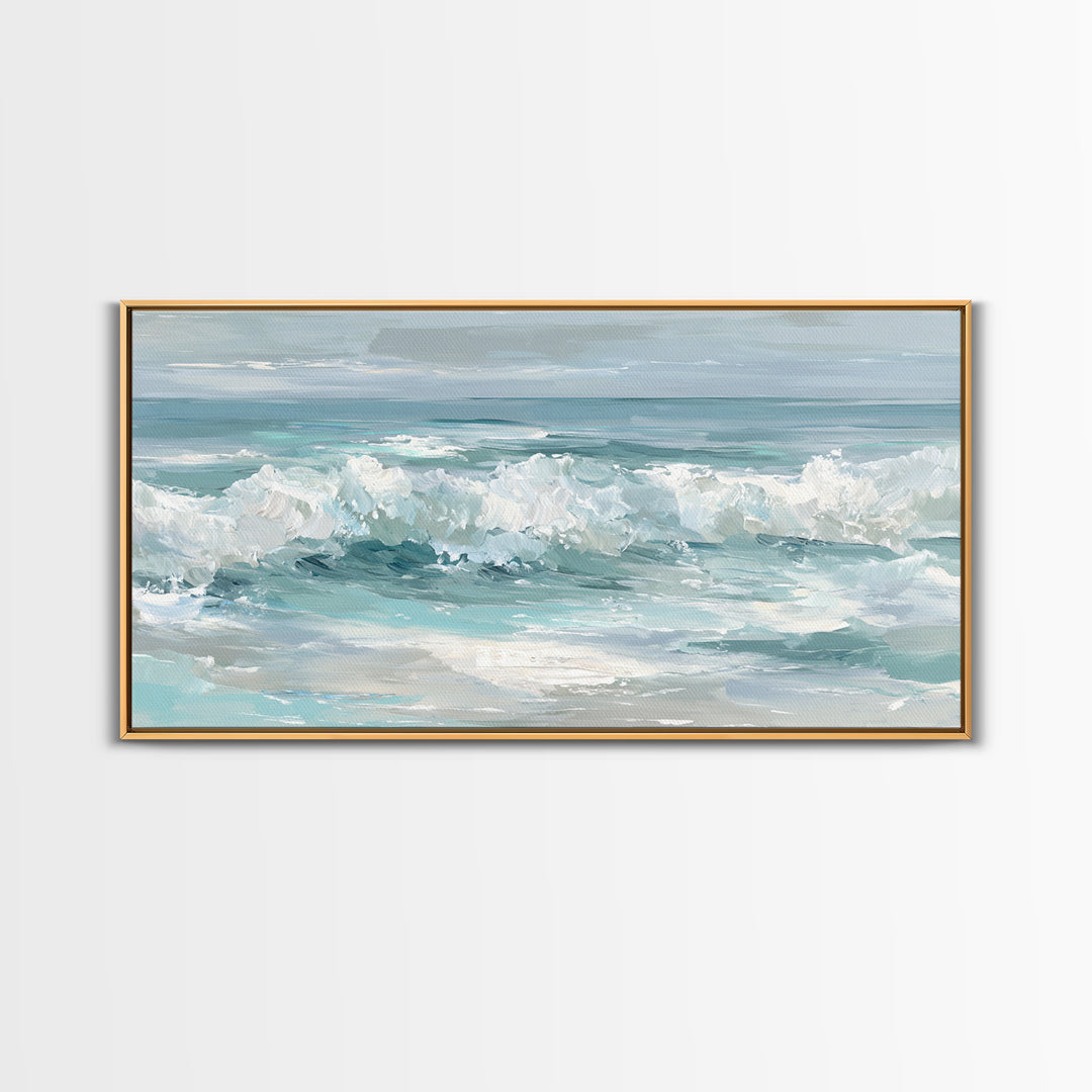 Calming Abstract Ocean Waves Canvas Print, Dental Office Art, Minimalist Decor, Office Decor, Calm, Motivational Poster, DOA-2x1-93