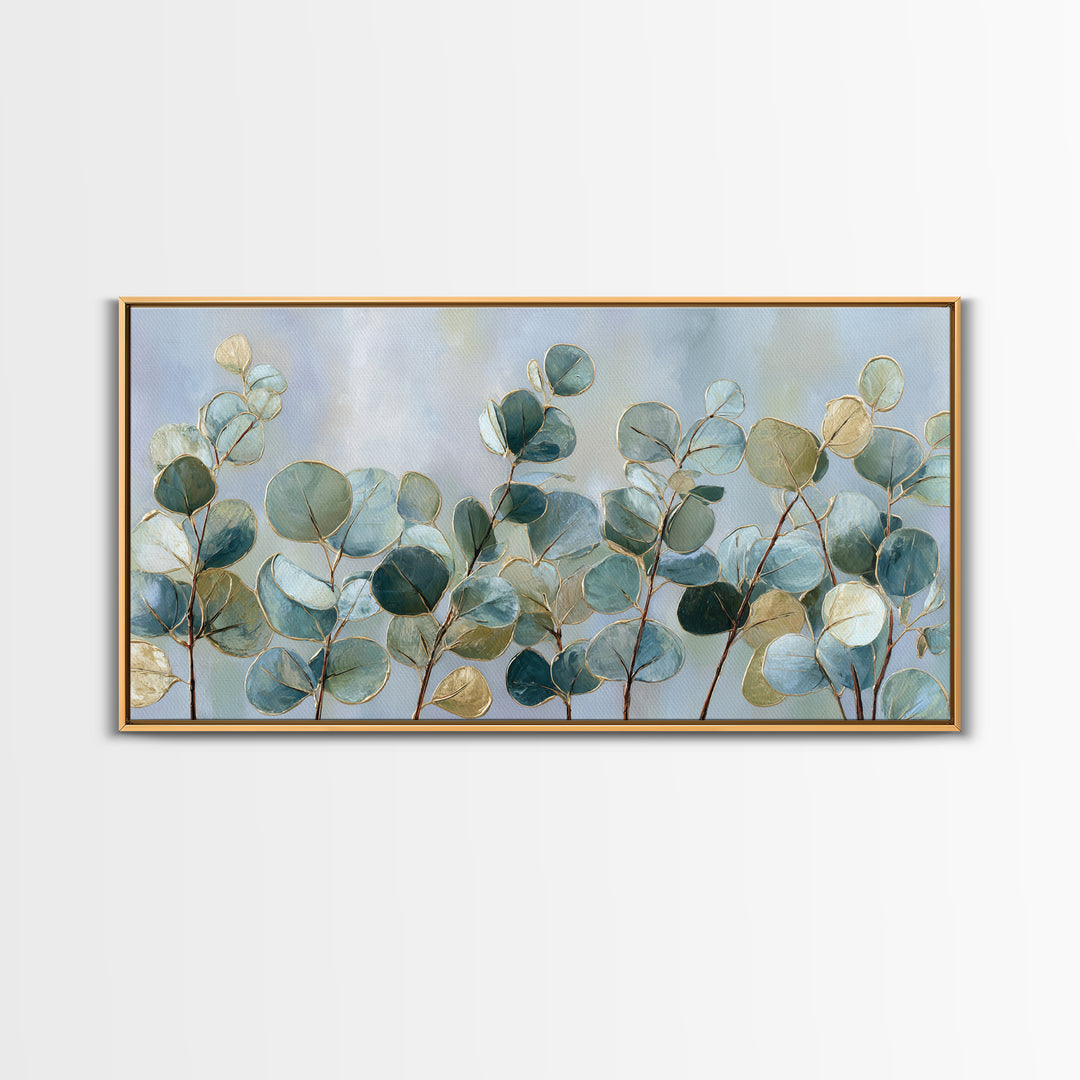 Soft Botanical Eucalyptus Print for Clean Atmosphere Canvas Print, Dental Office Art, Dentistry Art, Office Decor, Calm, DOA-2x1-95