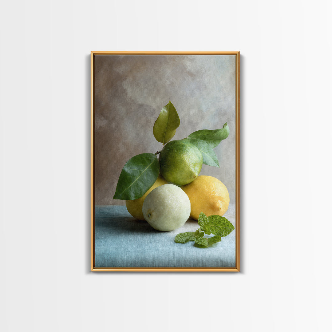Fresh Citrus and Mint Still Life Canvas Print, Dental Office Art, Dental, Office Decor, Calm, Tooth Art, Dentistry Art, DOA-2x3-15