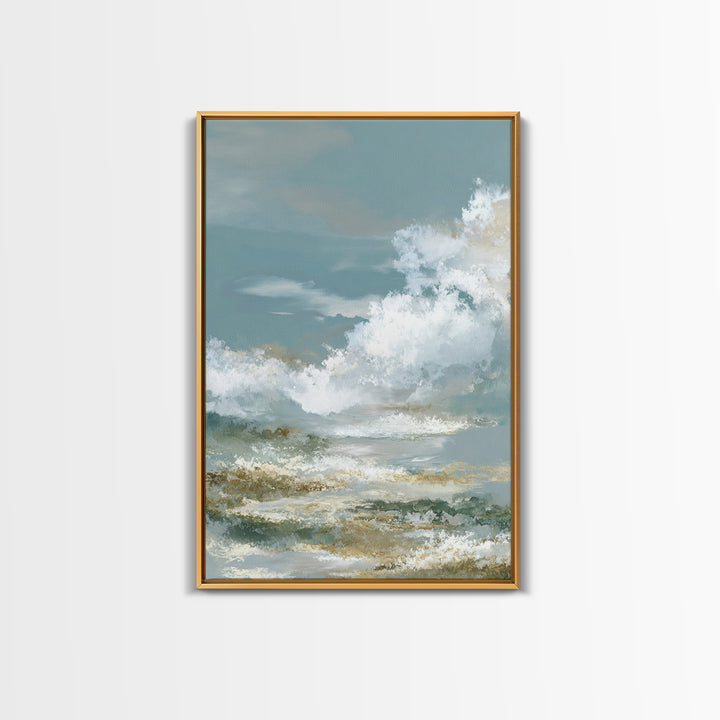 Peaceful Clouds over Open Meadow Framed Canvas Print, Dental Office Art, Modern Decor, Office Decor, Fine Art, Calm, Poster, DOA-2x3-17