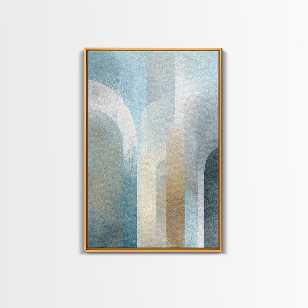 Light Scandinavian Abstract Arches Framed Canvas Print, Dental Office Art, Home Decor, Office Decor, Fine Art, Calm, DOA-2x3-25