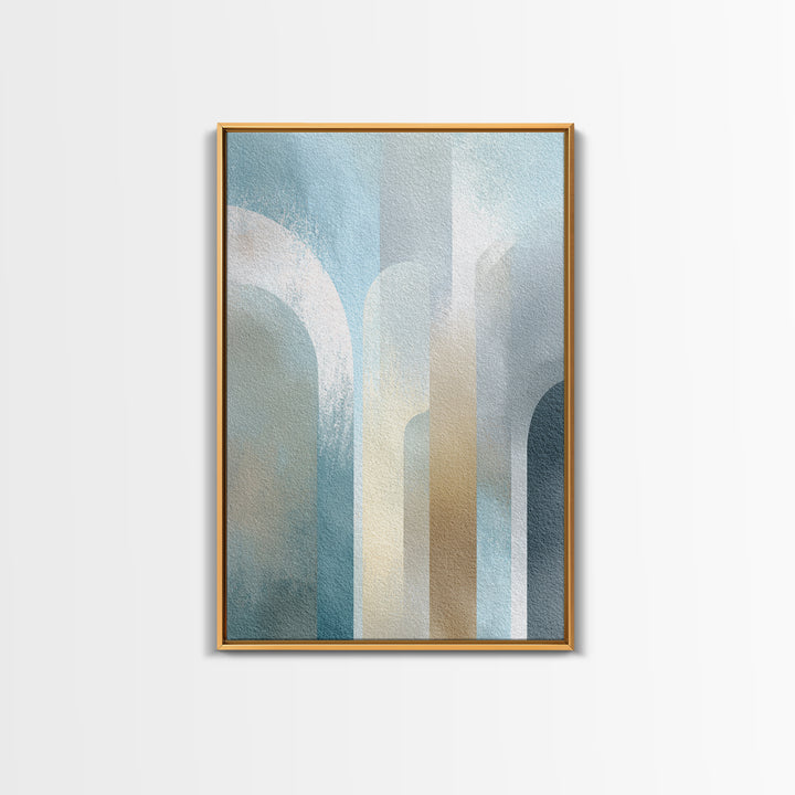 Light Scandinavian Abstract Arches Framed Canvas Print, Dental Office Art, Home Decor, Office Decor, Fine Art, Calm, DOA-2x3-25