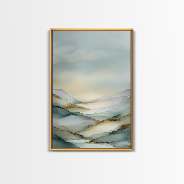 Soft Gradient Sunrise Framed Canvas Print, Dental Office Art, Textured Painting, Office Decor, Calm, Room Decor Aesthetic, DOA-2x3-28