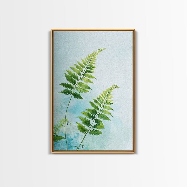 Botanical Fern Study Framed Canvas Print, Dental Office Art, Unique Wall Art, Office Decor, Watercolor Art, Calm, DOA-2x3-3