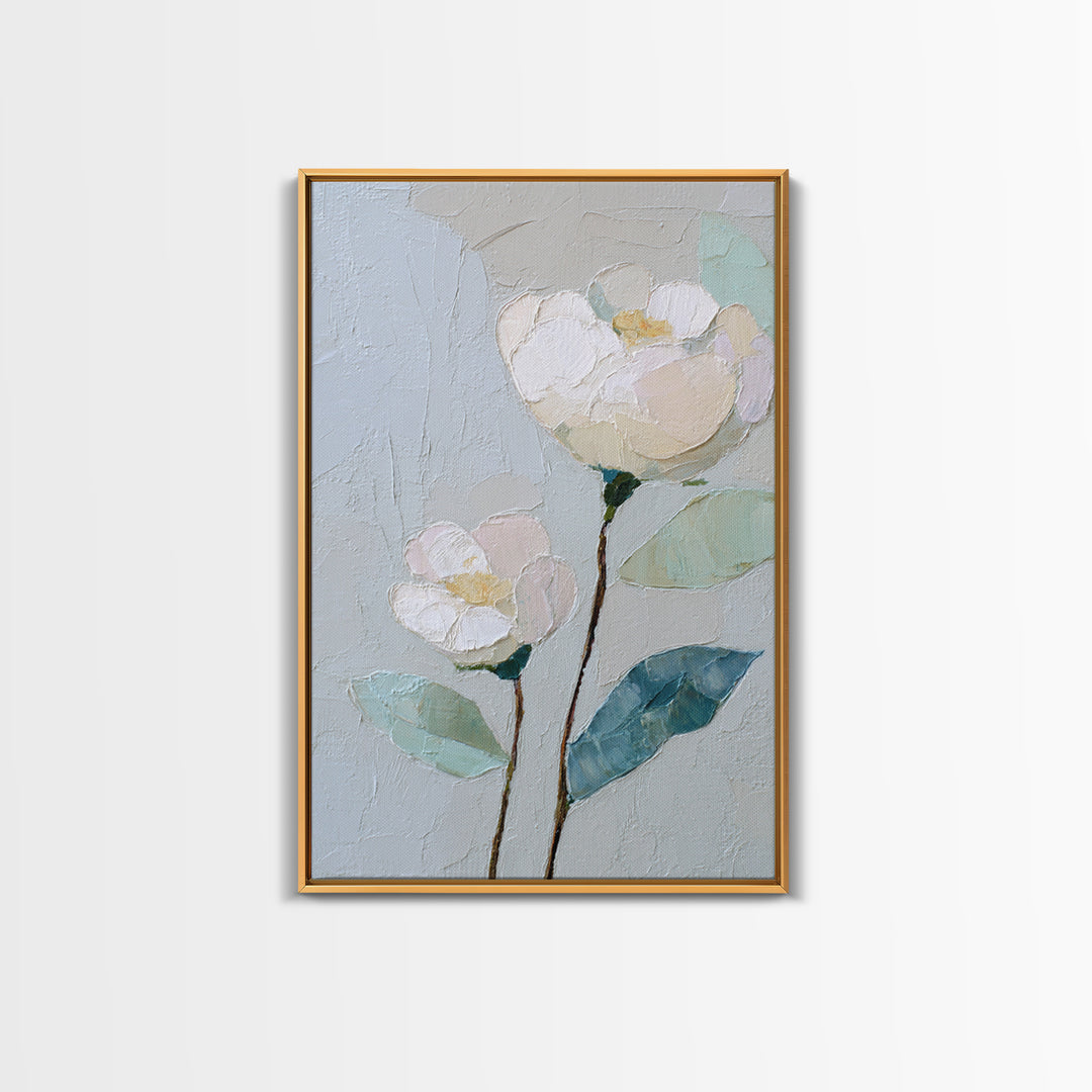 Sterile Modern Floral Painting Framed Canvas Print, Dental Office Art, Tooth Art, Office Decor, Fine Art, Calm, Modern Decor, DOA-2x3-43