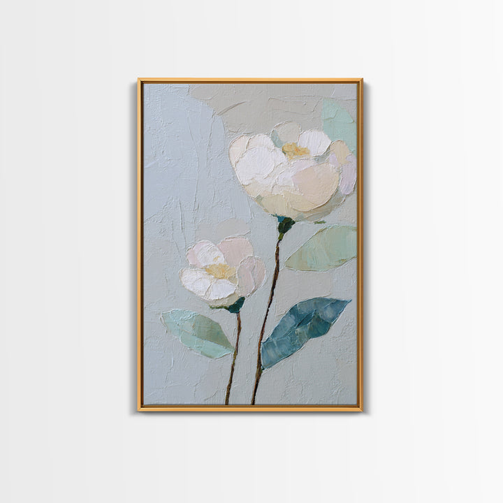 Sterile Modern Floral Painting Framed Canvas Print, Dental Office Art, Tooth Art, Office Decor, Fine Art, Calm, Modern Decor, DOA-2x3-43
