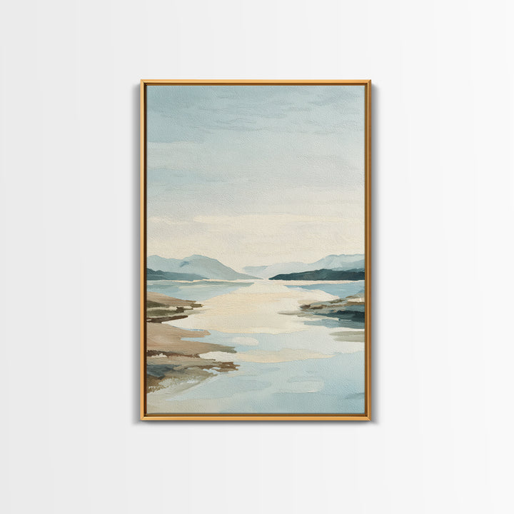 Sunlit Lake with Calming Reflections Framed Canvas Print, Dental Office Art, Dentistry Art, Office Decor, Fine Art, Calm, DOA-2x3-47