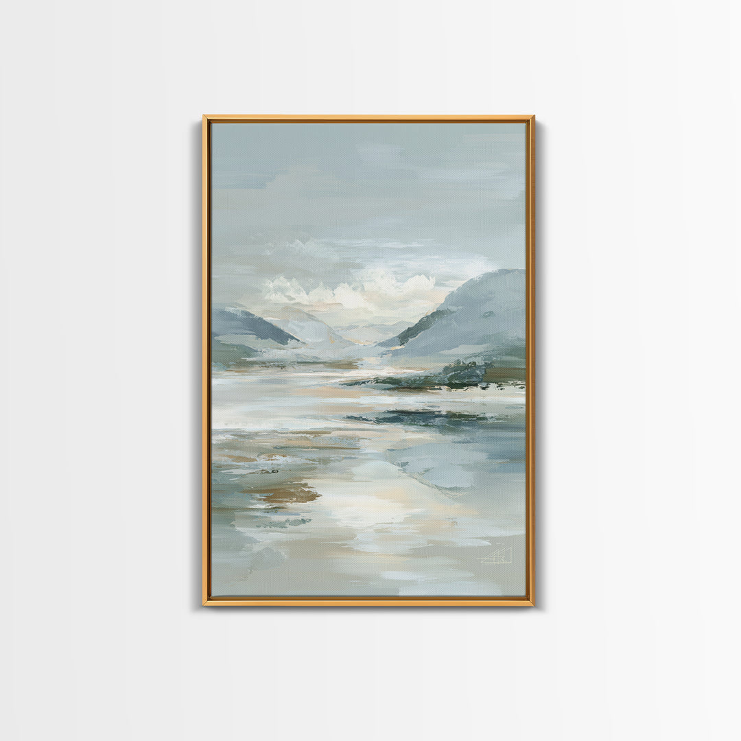 Gentle Mountain Landscape Framed Canvas Print, Dental Office Art, Dentist Art, Office Decor, Fine Art, Calm, Luxury Decor, DOA-2x3-60