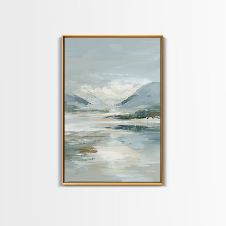 Gentle Mountain Landscape Framed Canvas Print, Dental Office Art, Dentist Art, Office Decor, Fine Art, Calm, Luxury Decor, DOA-2x3-60