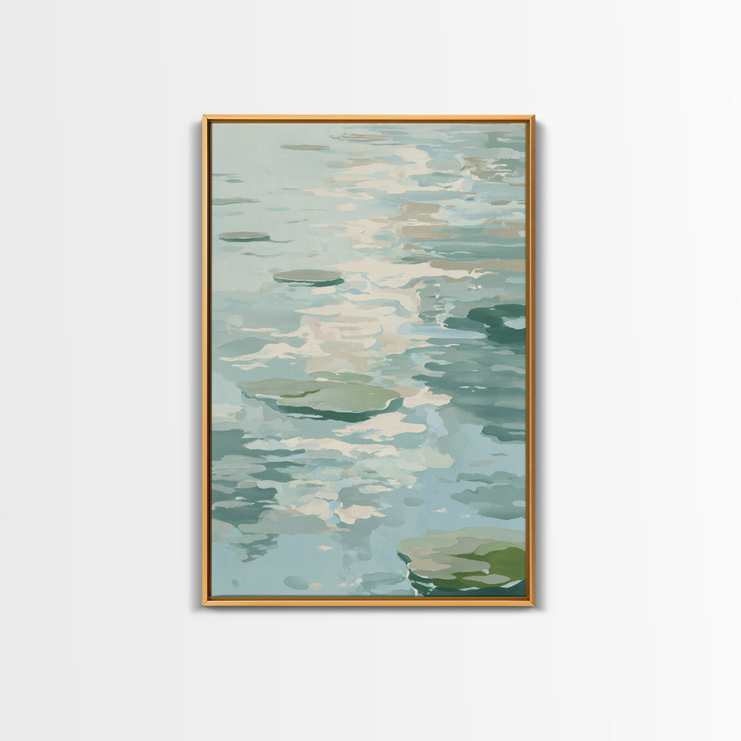Sunlit Lake with Calming Reflections Canvas Print, Dental Office Art, Dental Office, Office Decor, Oil Painting, Calm, DOA-2x3-71
