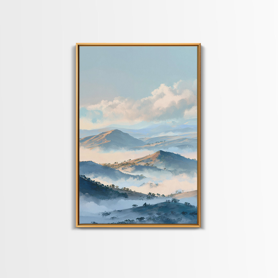 Soft Gradient Sunrise Framed Canvas Print, Dental Office Art, Textured Painting, Office Decor, Calm, Room Decor Aesthetic, DOA-2x3-76