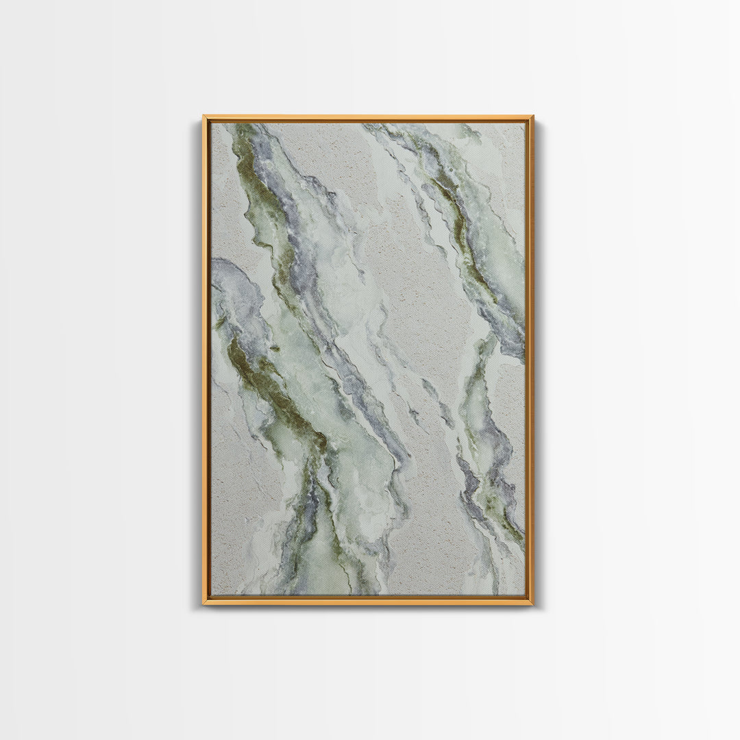 Clean Marble Texture Framed Canvas Print, Dental Office Art, Office Decor, Oil Painting, Calm, Dental Hygiene, DOA-2x3-8