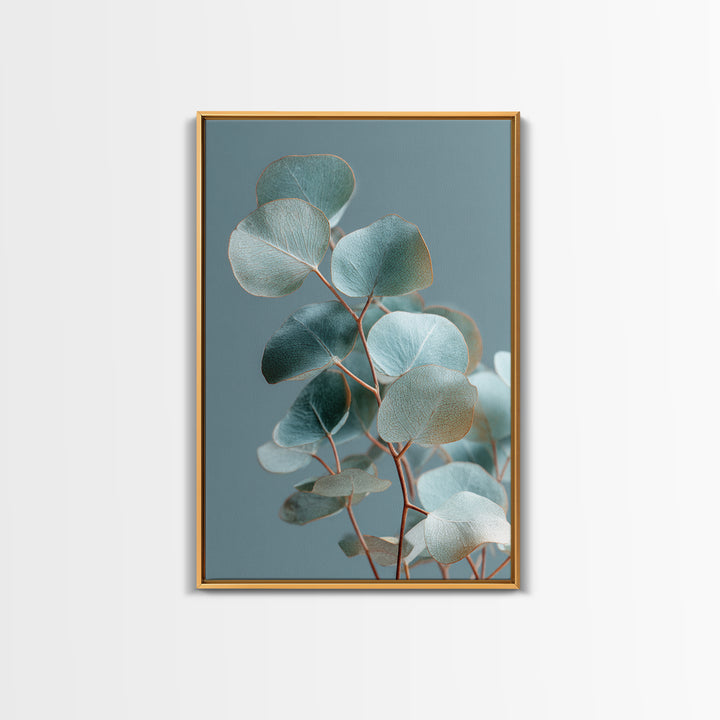 Soft Botanical Eucalyptus Print for Clean Atmosphere Framed Canvas Print, Dental Office Art, Boho Decor, Office Decor, Calm, DOA-2x3-83