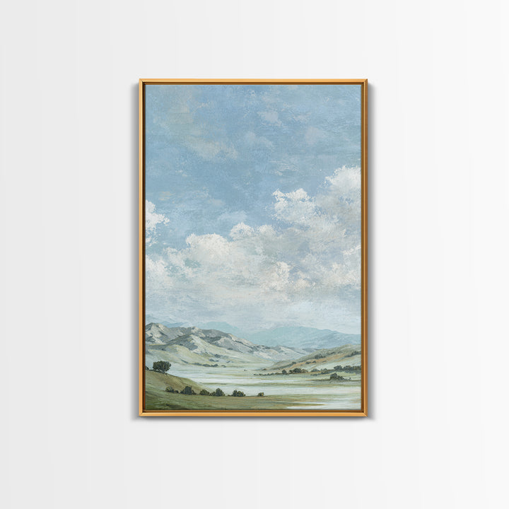 Gentle Mountain Landscape Framed Canvas Print, Dental Office Art, Office Decor, Calm, Medical Art, Medical Office Decor, DOA-2x3-84